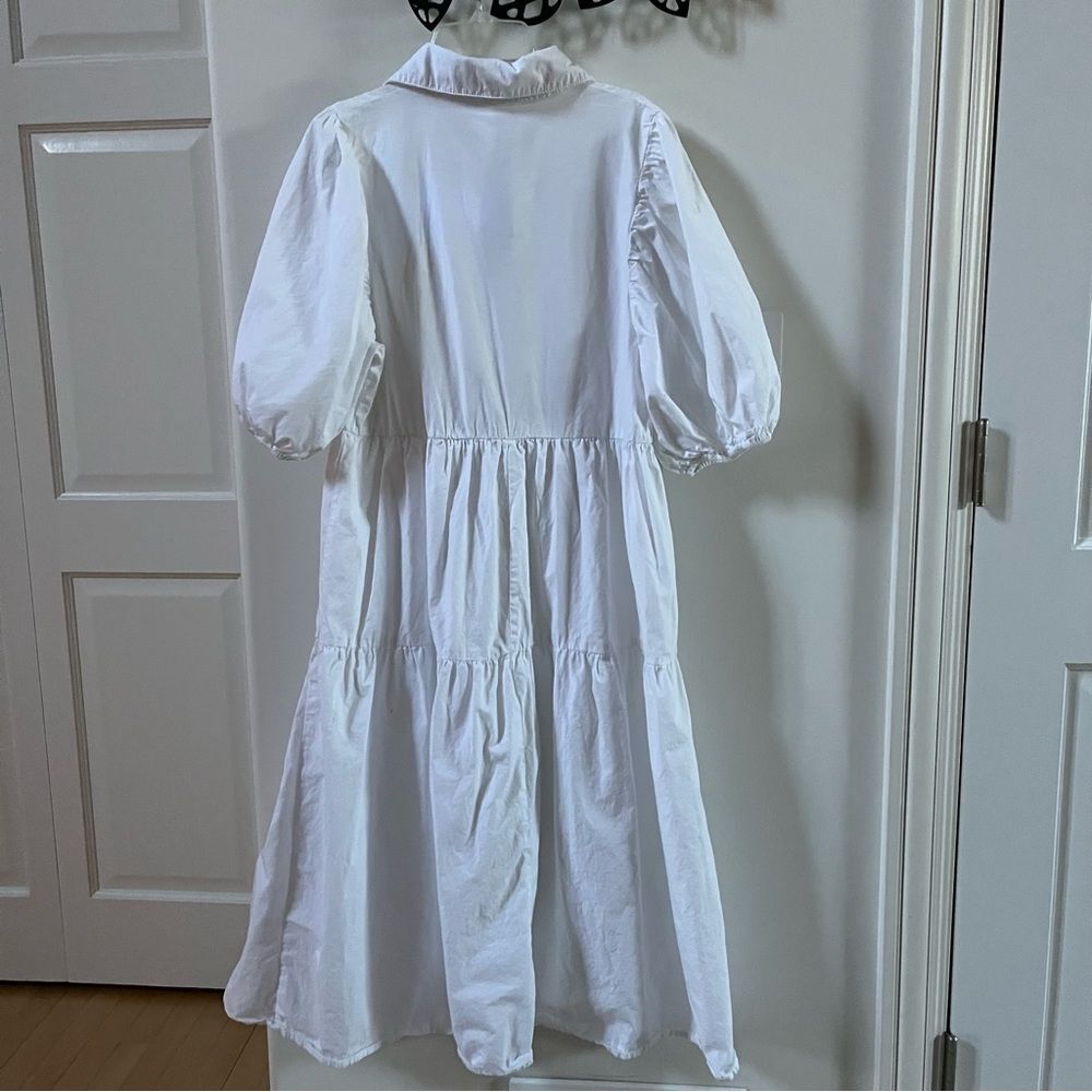 Anthropologie AMADI  Cordelia Tiered Midi Shirtdress in White XS NWOT - Picture 12 of 15